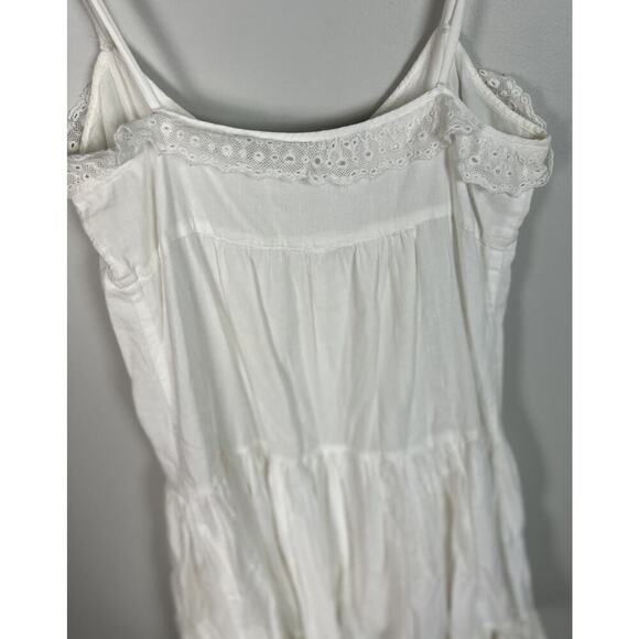 Zara Basic White Boho Festival Beach Mini Dress Lace With Embroidery Size Small - Picture 6 of 7